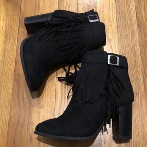 ETC Black Fringe Bootie